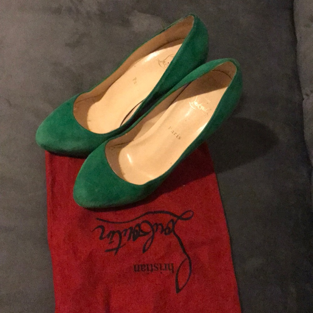 Green Louboutin pumps